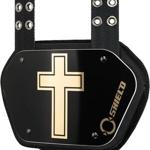 Golden Cross Chrome Football Back Plate, Lower Back Pads for Football Players, R